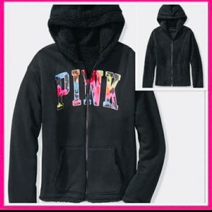 Pink  reversible hoodie full zip jacket